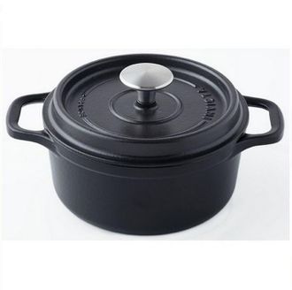 Invicta Cacerola Redonda De Hierro Fundido Esmaltado Negro 20cm - 402201 - Invicta