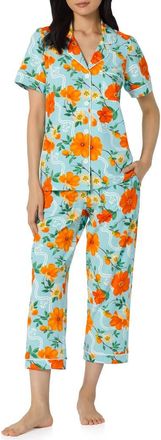 Bedhead Pajamas Print Stretch Organic Cotton Jersey Crop Pajamas in Golden Breeze at Nordstrom, Size X-Small