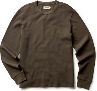 Taylor Stitch The Organic Cotton Crew in Fatigue Olive Waffle