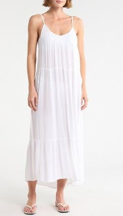 Boho Me Tiered Gauze Cover-Up Midi Dress in White at Nordstrom Rack, Size X-Large