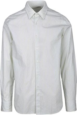 BATURO White/Green Cotton Shirt