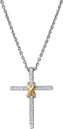 LuvMyJewelry Corvielle Cross 0.1 Ct 14K Gold Diamond Pendant in 14K White Gold at Nordstrom