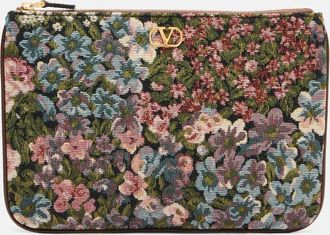 Valentino Garavani VLogo floral jacquard pouch