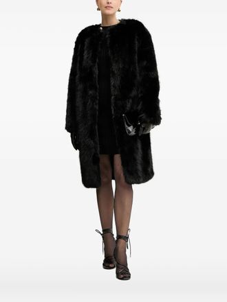 Silvian Heach faux-fur coat - women - Polyester - 46 - Black