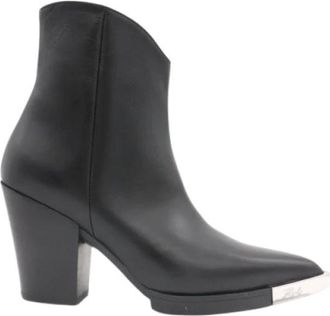 Karl Lagerfeld Kl 37250 Cowboy Enkellaarsjes - Dames - Cowboylaarzen - Zwart - 39 EU - Leer - Schoenen