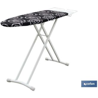 cofan Tabla Planchar 125 X 42 X10 Cm Modelo Tivoli Roja, Tabla De Planchar Con Bandeja Especial Para Centro De Planchado, Patas Antimovimiento Y Varias Posi