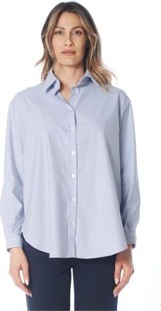 Roberto Ricci Design Boyfriend Oxford Jacquard Shirt - Dames - Overhemden - Blauw - XS - Overhemden