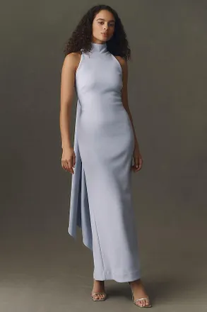 BHLDN High-Neck Crepe Maxi Dress