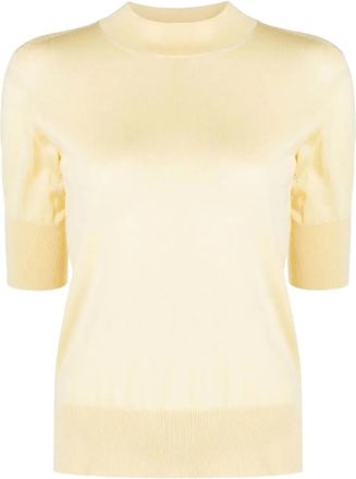 Jil Sander T-shirt girocollo in cashmere - Giallo