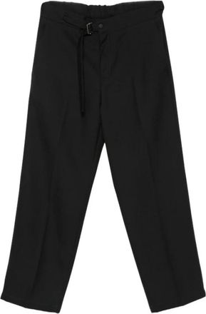 Costumein John Pantalon met Riem Rechte Pijpen - Heren - Nette broeken - Zwart - S - Leer - Broeken