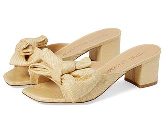 Stuart Weitzman Loveknot 50 Block Slide Womens Shoes Wheat : 5.5 B, Textile