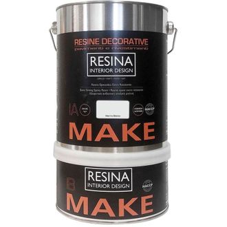 Make DESIGNED FOR YOU Resina Epossidica Extra Resistente a Base Acqua, Finitura Opaca, Colore Marmo Bianco, Certificato HACCP, Formato 2 litri