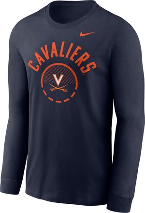 Nike Virginia Basketball Shoot Around Legend Nike Mens Dri-FIT College Long-Sleeve T-Shirt in Blue | IV8656-421