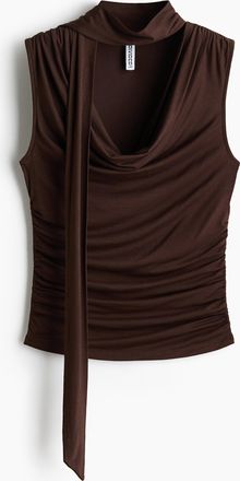 H&M Top mit Schalkragen - Dunkelbraun