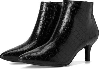 Aerosoles Edith Womens Boots Black Croco Faux Leather : 7.5 B - Medium, Leather/Rubber
