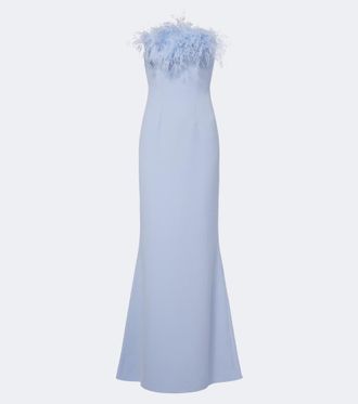 SAFiYAA Vestido de fiesta Soshin de crep&eacute; con plumas