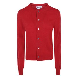 Comme Des Gar&ccedil;ons Truien & Vesten, Dames, Rood, S, Kasjmier, 12 Gauge Cashmere Jersey Cardigan