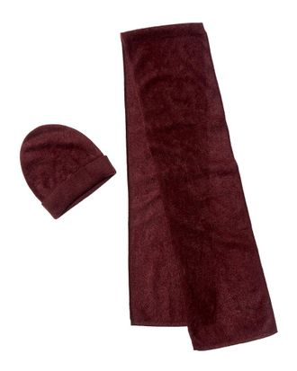 Amicale Cashmere Cashmere Brushed Cashmere Hat & Scarf Set
