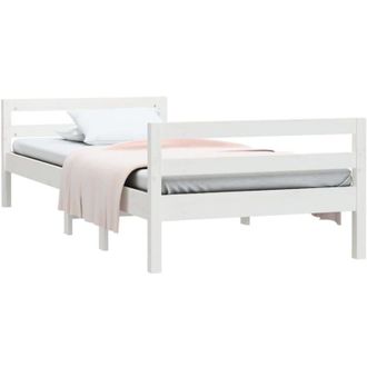 vidaXL Vidaxl - Bed Frame without Mattress White 75x190 cm Small Single Solid Wood Pine