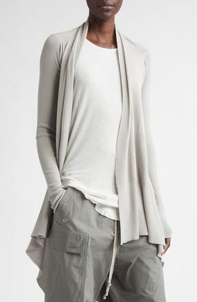 Rick Owens Open Front Virgin Wool Cardigan in Pearl at Nordstrom, Size X-Small