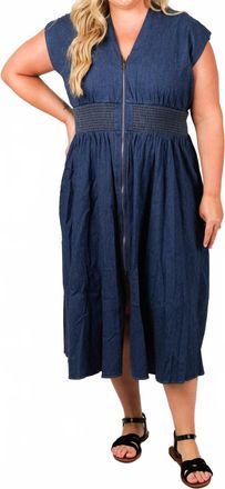 She + Sky Denim Darling Midi Dress In Blue