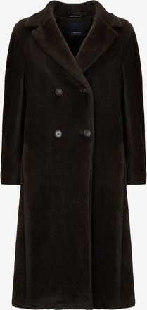Max Mara Doppelreihiger langer Kunstpelzmantel Rosanna