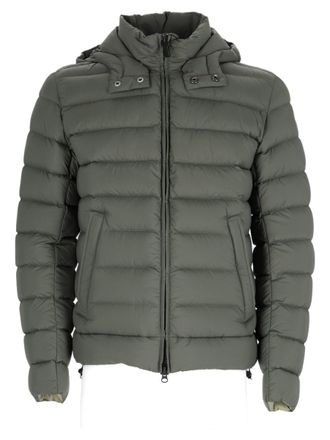 Colmar Green Quilted Hooded Snap-Button Padded Jacket