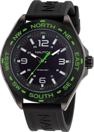 Nautica Clearwater Beach Black Silicone Mens Watch