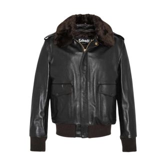 Schott NYC Schott Nyc, Heren, Jassen, Bruin, Maat: 2XS Katoen