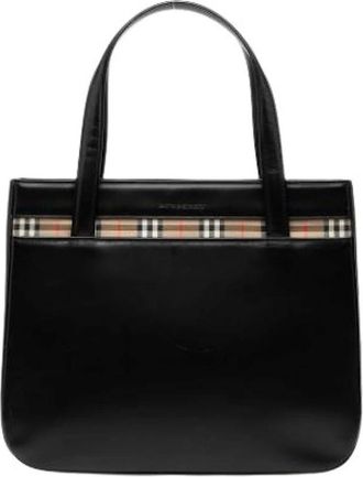 Burberry Pre-owned Handbags, female, Black, Size: ONE SIZE Pre-owned Leather Handbag