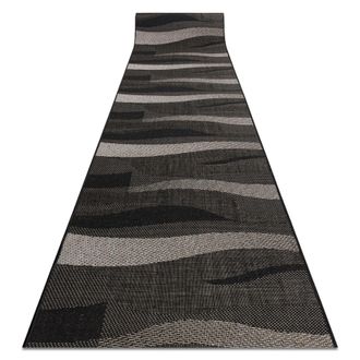 RugsX Rugsx - Alfombra De Pasillo Sizal Floorlux Modelo 20212 Negro/plateado 100 Cm Beige 100x1050 Cm