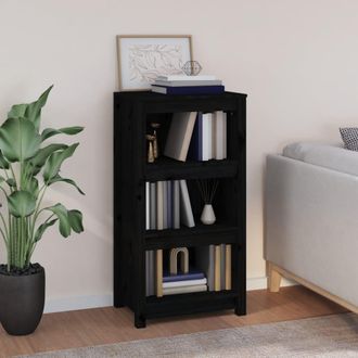 vidaXL Estanter&iacute;a Madera Maciza De Pino Negra 50x35x97 Cm Vidaxl