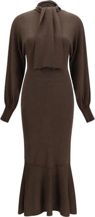 Jacquemus La Robe Maille Losange - Dames - Kleedjes - Bruin - S - Kleedjes
