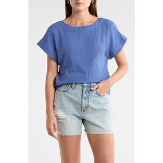 Madewell Cotton Gauze Top in Waterfall at Nordstrom Rack, Size X-Large
