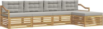 vidaXL Conjunto De Sof&aacute;s De Exterior 5 Uds. Blanco Y Gris Claro Vidaxl