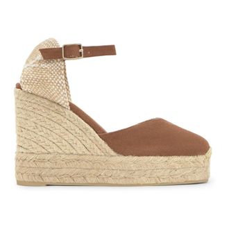 Castaner Chiarita Wedge Espadrille - Dames - Sleehakken - Bruin - 41 EU - Katoen - Schoenen