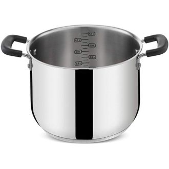 Lagostina Lagostina Pratica Pentola Alta 2 Maniglie per Induzione, Grigio, 22 cm, Acciaio 18/10