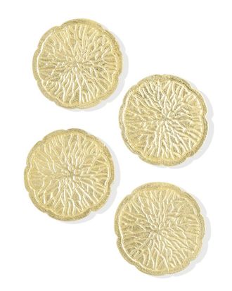 Tiramisu Set Of 4 Solstice Etched Gold Coasters