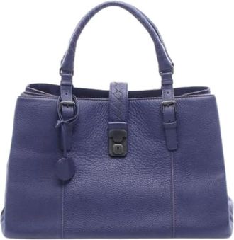 Bottega Veneta Pre-owned Vintage Handtas - Dames - Vintage Handtas - Blauw - ONE Size - Leer - Vintage