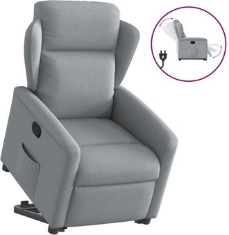 vidaXL Vidaxl - Sill&oacute;n Reclinable Elevable De Tela Gris Claro
