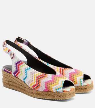 Missoni Joy 30 Zigzag lam&eacute; espadrille wedges