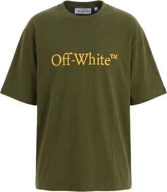 Off-white Katoenen T-shirt - Heren - T-shirts - Groen - S - Katoen - Tops