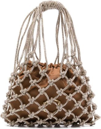 Hibourama Bags Carrie tote bag - women - Satin/Resin/Crystal - One Size - Brown