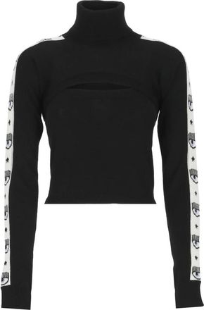 Chiara Ferragni Sweaters Zwart - Dames - Coltruien - Zwart - S - Wol - Truien & Vesten