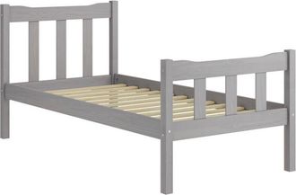 LPD Furniture Havana Single Bed Frame (Pack of 2) - Pine/Metal - L200.8 x W99 x H96 cm - Grey/Pewter - Flat Pack