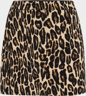 Theory Leopard Mini Trouser Skirt