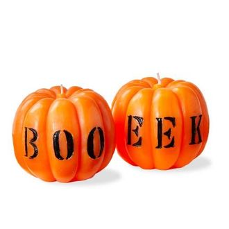 Tag Boo Eek Pumpkin Candle Sculpted Flame for Halloween in Orange at Nordstrom