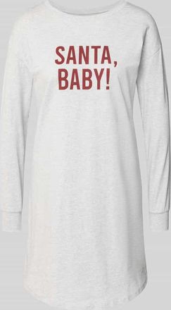 Skiny Skiny Nachthemd mit Statement-Print in Hellgrau, Größe 36