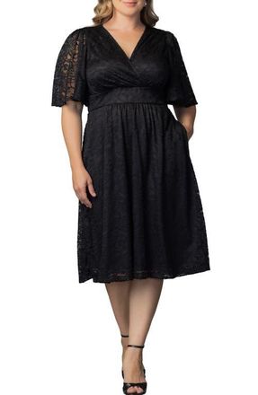 Kiyonna Fable Lace Cocktail Dress in Onyx at Nordstrom, Size 4 X