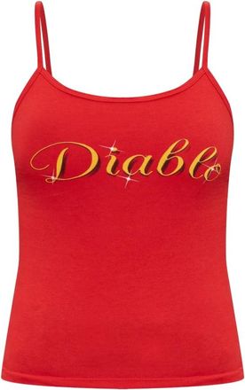 Willy Chavarria Diablo Cholita Tank - Dames - Tops zonder mouwen - Rood - XS - Katoen - Tops